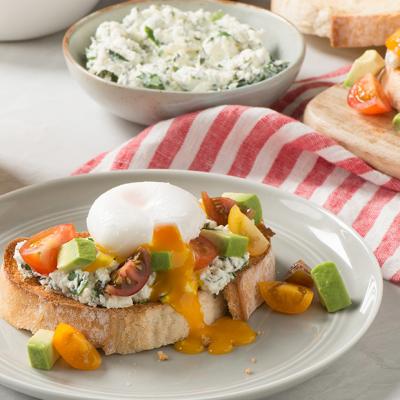 Herbed Ricotta and Poached Egg Tartine